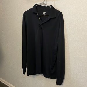 Black Long Sleeve Mens Polo-tall